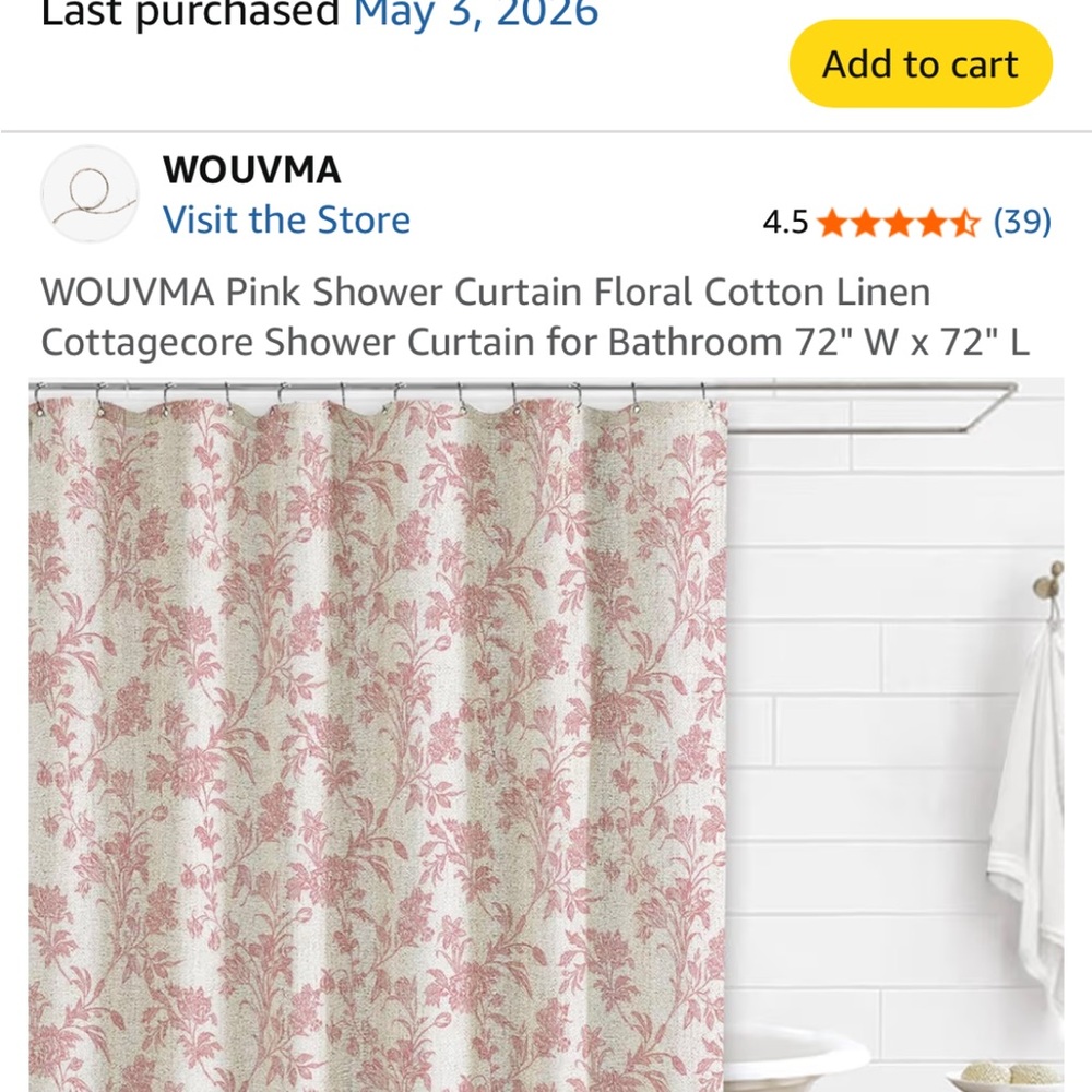 NEW shower curtain/towels